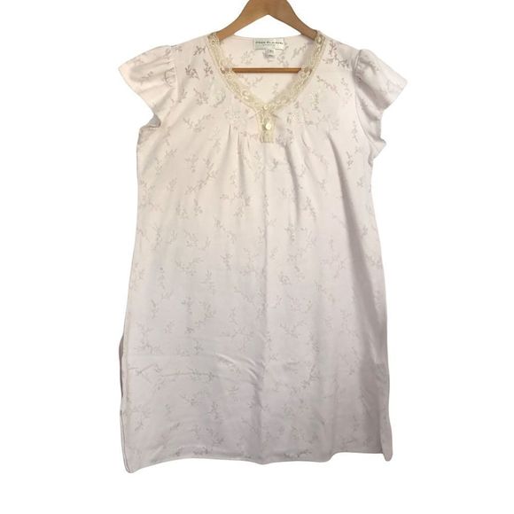 Miss Elaine Other - Vintage Miss Elaine Intimates Nightgown V Neck Floral Pattern Lace Pink